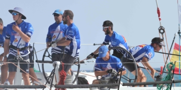 Los melillenses, en plena competición.
