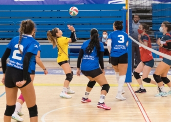 Jugadoras de la escuadra melillense, en uno de sus partidos de esta temporada.