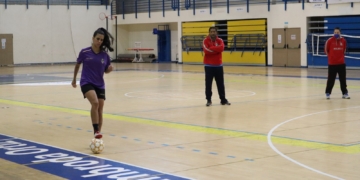 La brasileña, en uno de los entrenamientos de su equipo.
