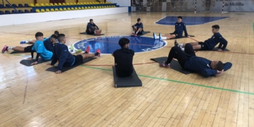 Sesión de entrenamientos de la Peña Real Madrid.