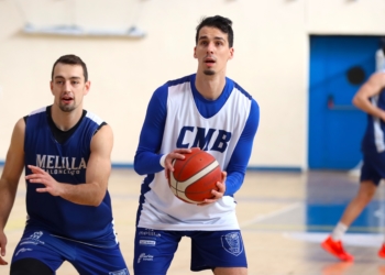 El alero bosnio del Melilla Baloncesto, en la sesión de trabajo del día de ayer.