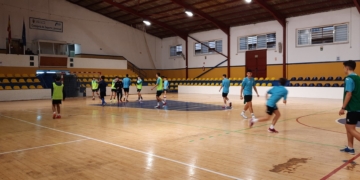 Imagen de la Peña Real Madrid, en una sesión de entrenamientos.