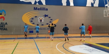 Imagen de una de las sesiones de entrenamientos del cuadro melillense.