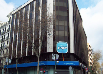 Headquarters of the Spanish People's Party, at 13 Calle de Genova (street) in Madrid.