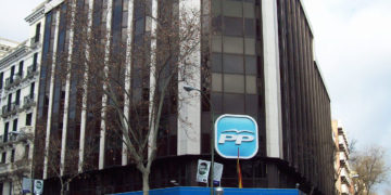Headquarters of the Spanish People's Party, at 13 Calle de Genova (street) in Madrid.