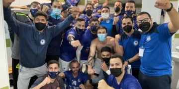 Celebración de los jugadores melillenses.