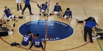 Imagen del partido que se disputó ayer.