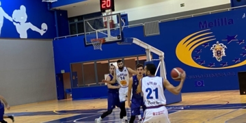 Imagen de uno de los partidos de la escuadra melillense, en la presente temporada liguera.
