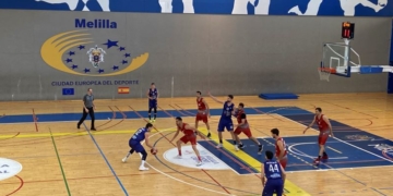 Imagen de uno de los partidos de la escuadra melillense.