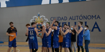 Los melillenses, a la finalización e uno de los partidos de esta temporada liguera.