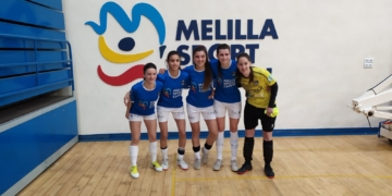 Las cinco jugadoras melillenses de la primera plantilla del MSC Torreblanca.