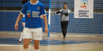 La guardameta Sara Soares es uno de los grandes pilares del conjunto melillense en su primera temporada en la máxima categoría del fútbol sala femenino español.