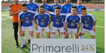 Uno de los onces iniciales de la escuadra melillense.