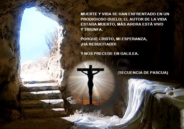 "No está aquí: ¡Verdaderamente Cristo, el Señor, ha resucitado! ¡Aleluya!"