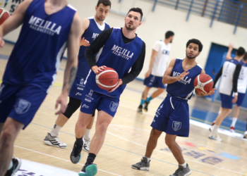 Jugadores del Melilla Sport capital, en una de las sesiones de entrenamientos.