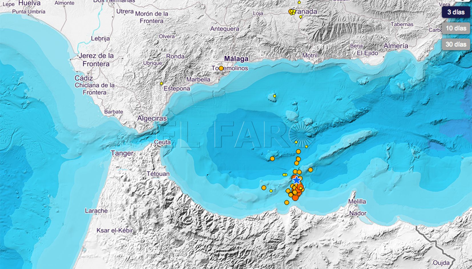 Melilla siente varios seísmos este domingo