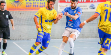 Imagen de uno de los partidos de la escuadra melillense en la presente temporada liguera.