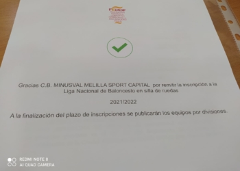 Certificación del visto bueno de la inscripción melillense.