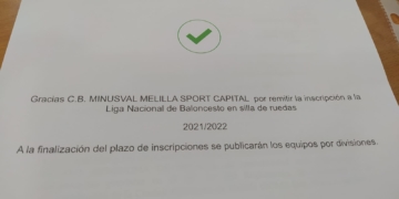 Certificación del visto bueno de la inscripción melillense.