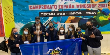 Regatistas del RCMM que acudieron al Campeonato de España.