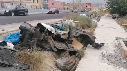 Podemos Melilla critica el estado de la calle Vía Láctea, en La Cañada
