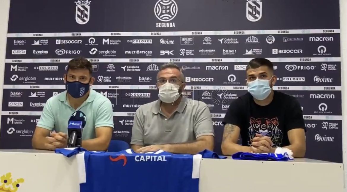 La UD Melilla presenta a sus nuevos jugadores, Kike López y Andrés García