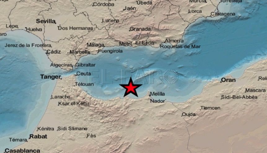Terremoto de 3,4 grados en Alborán Sur, cerca de Melilla