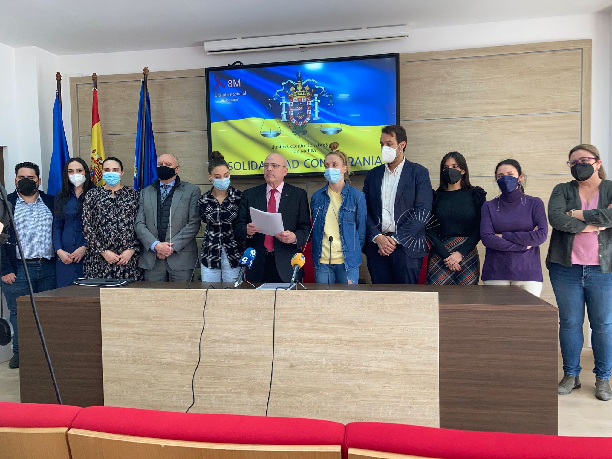 Las jugadoras ucranianas del Torreblanca piden ayuda tras la lectura del manifiesto en el Colegio de Abogados