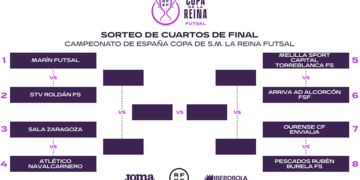 Así ha quedado el cuadro de competición de la fase final de la Copa de S.M. La Reina en la que participará, un año más, el MSC Torreblanca FS.
