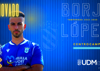 Borja López ha cumplido con creces las cláusulas establecidas en su contrato con la entidad azulina y continuará un año más defendiendo la elástica de la Unión Deportiva Melilla.