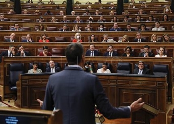 MADRID, 18/05/2022.- El jefe del Ejecutivo, Pedro Sánchez, interviene en la sesión de control al Gobierno celebrada este miércoles en el Congreso. EFE/Juan Carlos Hidalgo