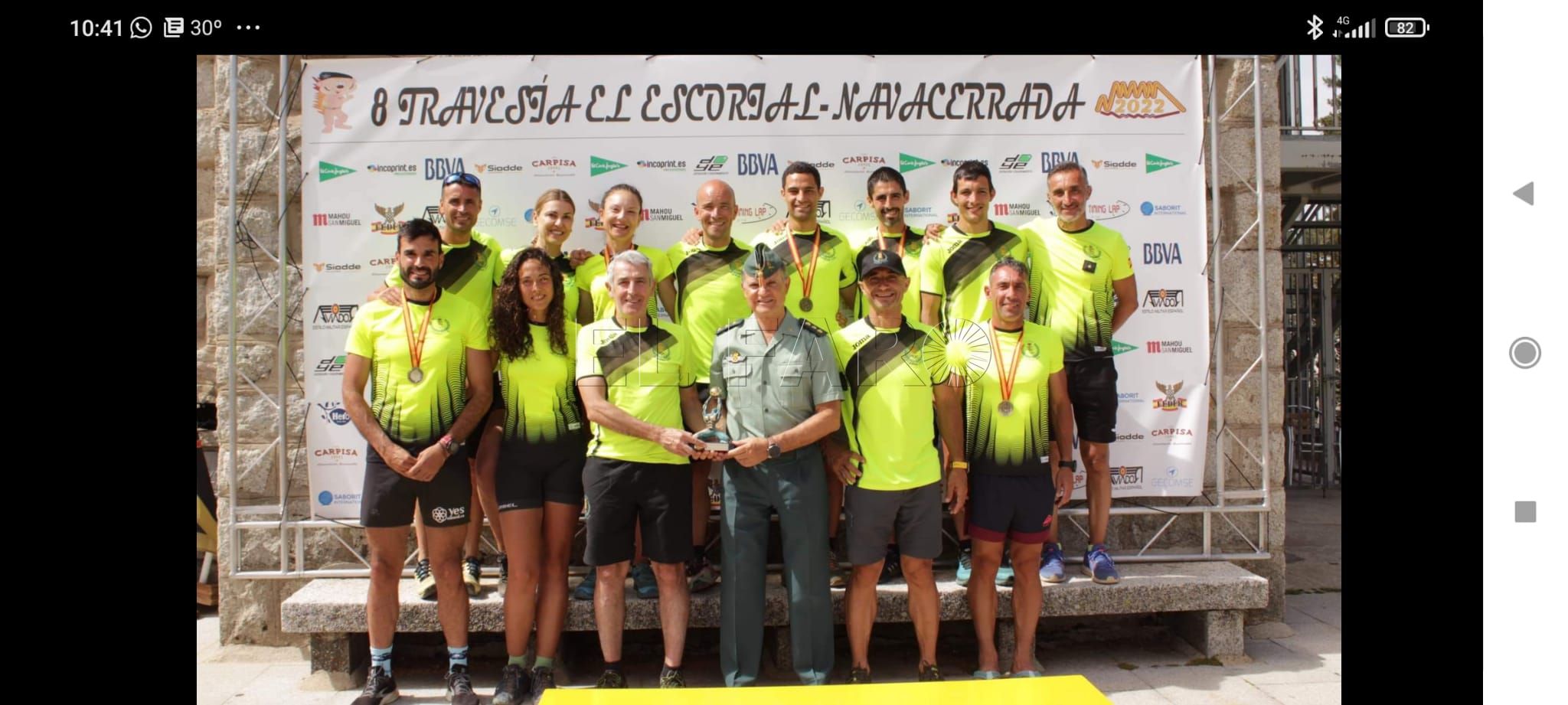 El melillense Fali Alcaide, campeón de España de carrera de montaña por equipos, con la Guardia Civil