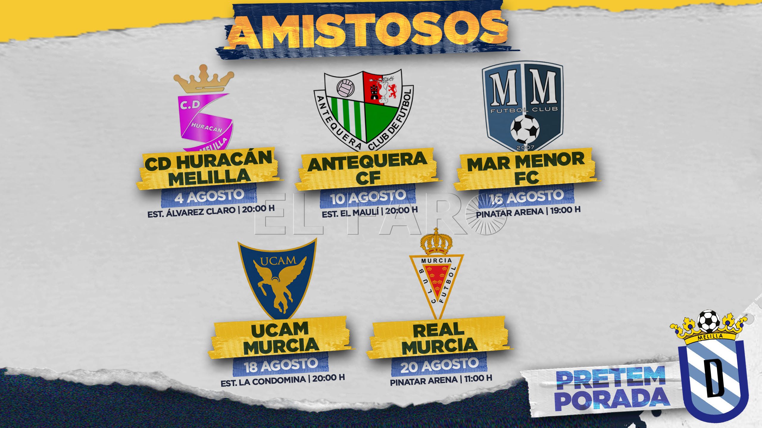 Definidos los partidos de pretemporada para la Unión Deportiva Melilla