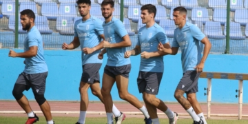 Tras el partido de entrenamiento disputado en la tarde del pasado miércoles, los jugadores de la escuadra azulina realizaron en la matinal de ayer un trabajo regenerativo en el Álvarez Claro.