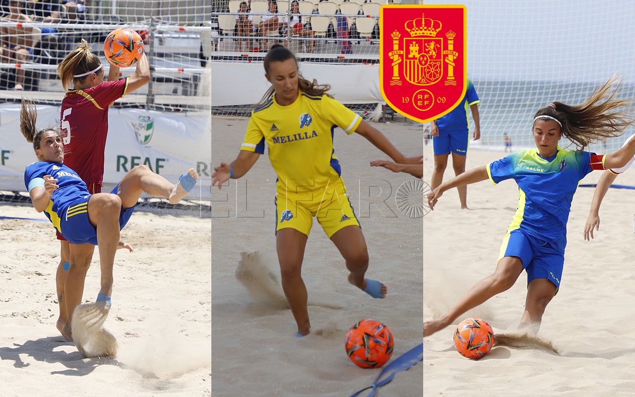 Lorena, Fanjul y Natalia, jugadoras de la escuadra del CD Higicontrol Melilla, convocadas con la Selección Española Femenina de Fútbol Playa