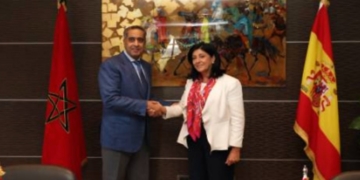 Hammouchi junto a la secretaria de Estado.
