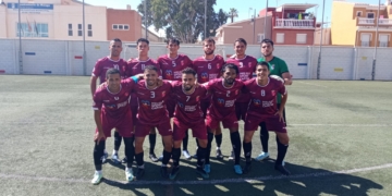 Imagen de uno de los once iniciales de la escuadra melillense en una competición liguera en la que de momento no conocen la victoria ni han podido celebrar ningún gol.