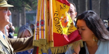 Jura de bandera en Melilla en 2018.
