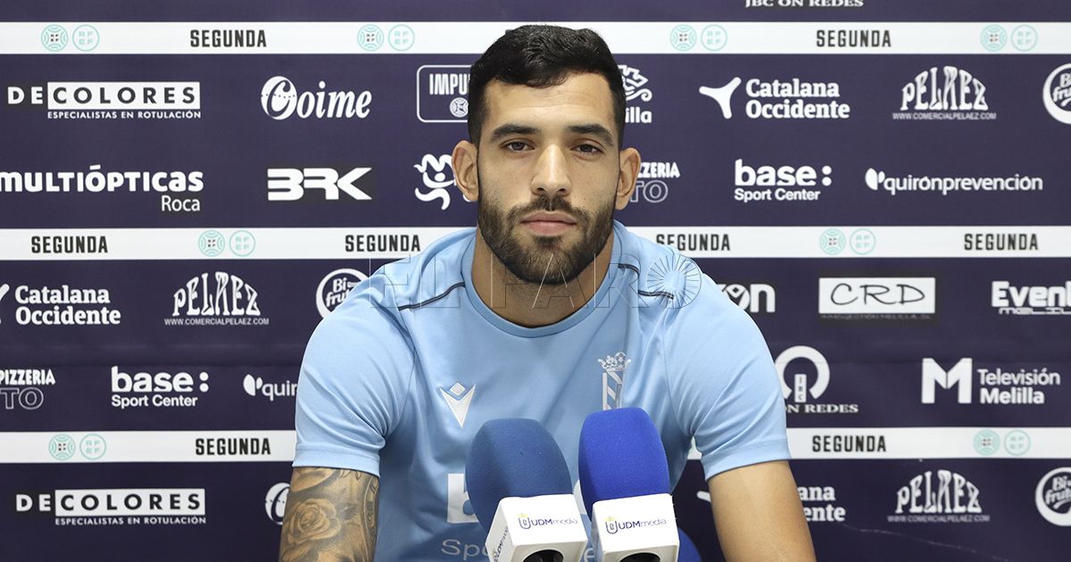 Jordan Hernández, defensa del Melilla: “Ahora toca ganar en casa y hacer bueno el punto ante el Atlético de Madrid”