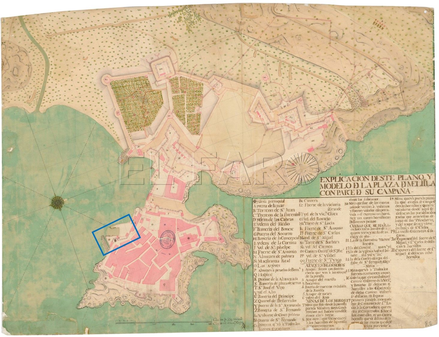 Exposición en la Biblioteca Militar: “Plano y perfil del Fuerte de San Antonio de la Marina”