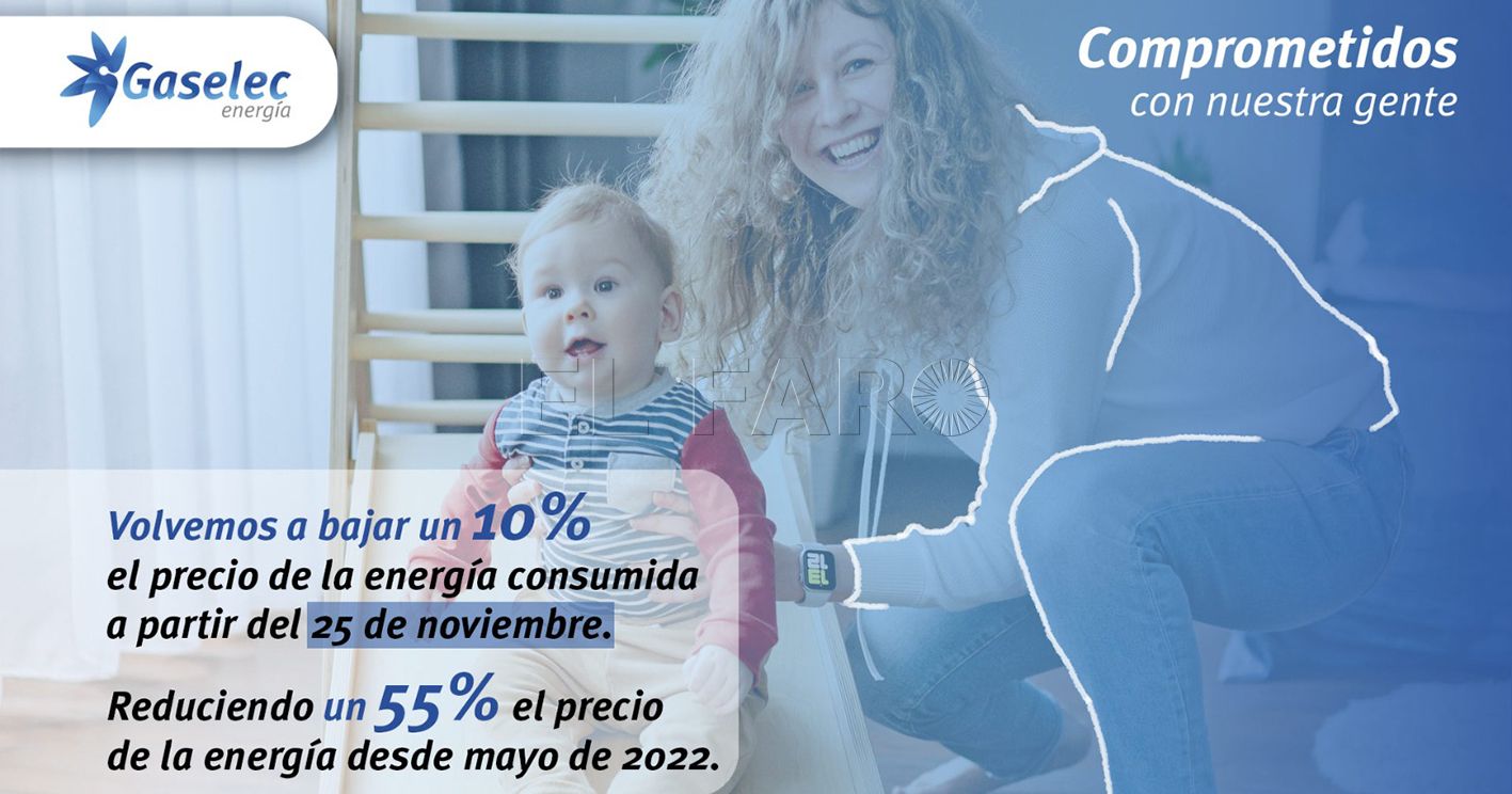 Gaselec Energía aplicará una rebaja del 10% a sus clientes a partir del 25 de noviembre