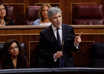 GRAF819. MADRID, 12/09/2018.- El ministro del Interior, Fernando Grande-Marlaska, durante su intervención hoy en la sesión de control al Gobierno en el Congreso. EFE/Juan Carlos Hidalgo