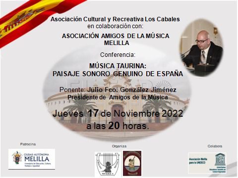 La Asociación Los Cabales acoge la conferencia 'Música Taurina: Paisaje Sonoro Genuino de España'