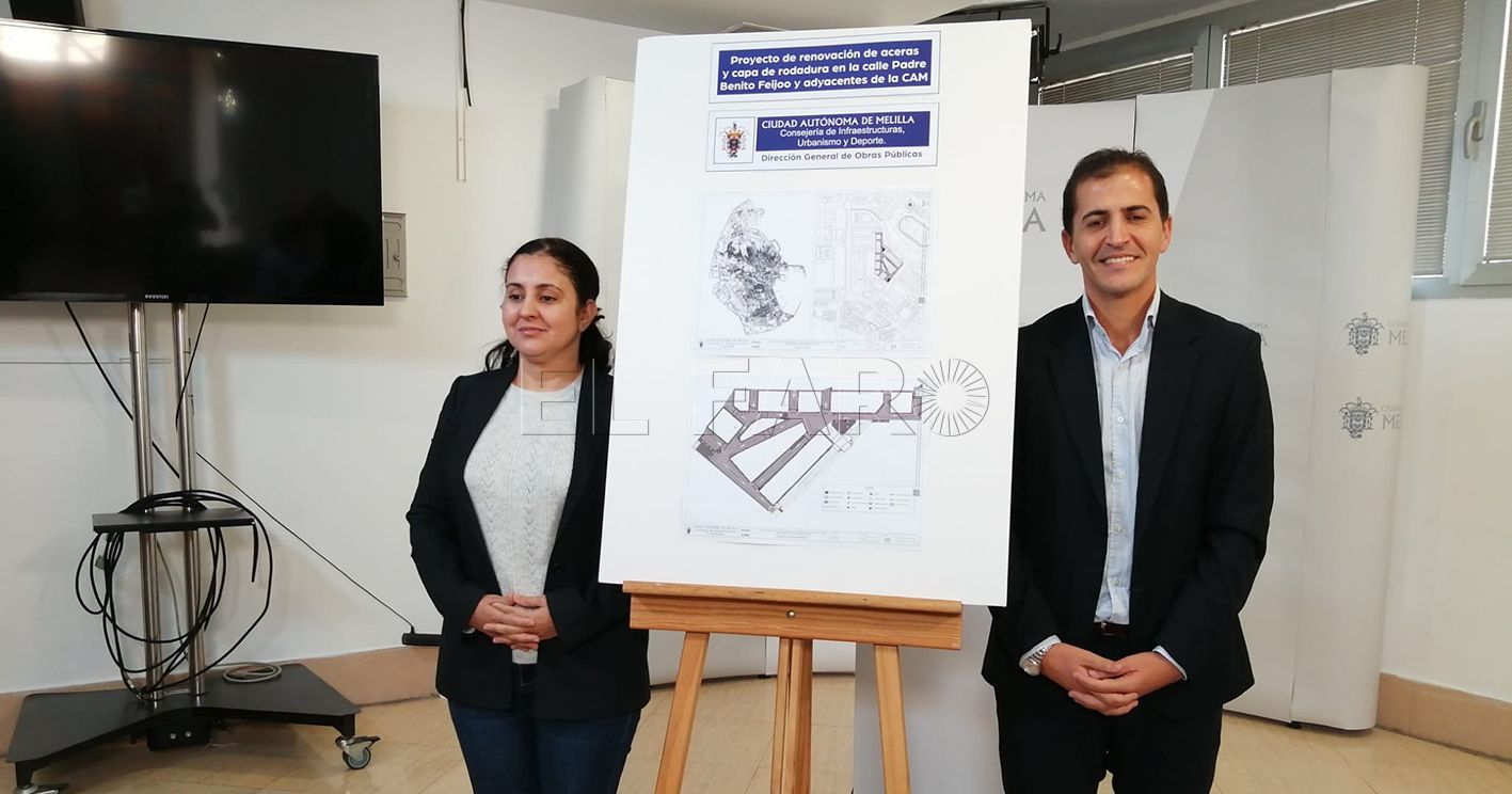 La Ciudad renueva el pavimento y las baldosas de las aceras en dos kilómetros de la carretera de Hidum