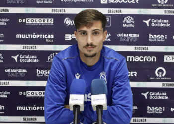 Sergio Pérez durante su comperecencia ante los medios de comunicación.