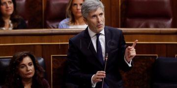 GRAF819. MADRID, 12/09/2018.- El ministro del Interior, Fernando Grande-Marlaska, durante su intervención hoy en la sesión de control al Gobierno en el Congreso. EFE/Juan Carlos Hidalgo