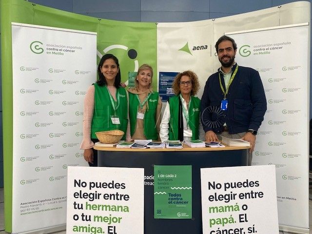 La Asociación Española Contra el Cáncer, viernes y sábado en el Espacio Solidario del Aeropuerto de Melilla