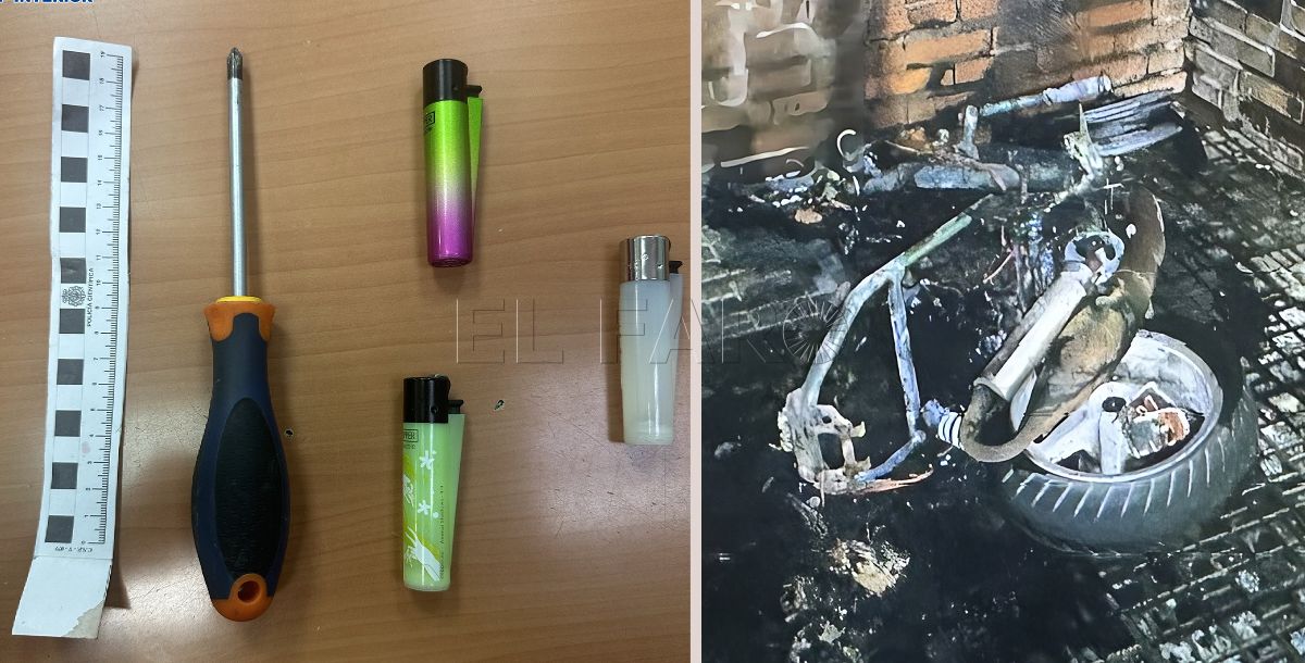Detenidos cinco jóvenes en Melilla por robar e incendiar un ciclomotor