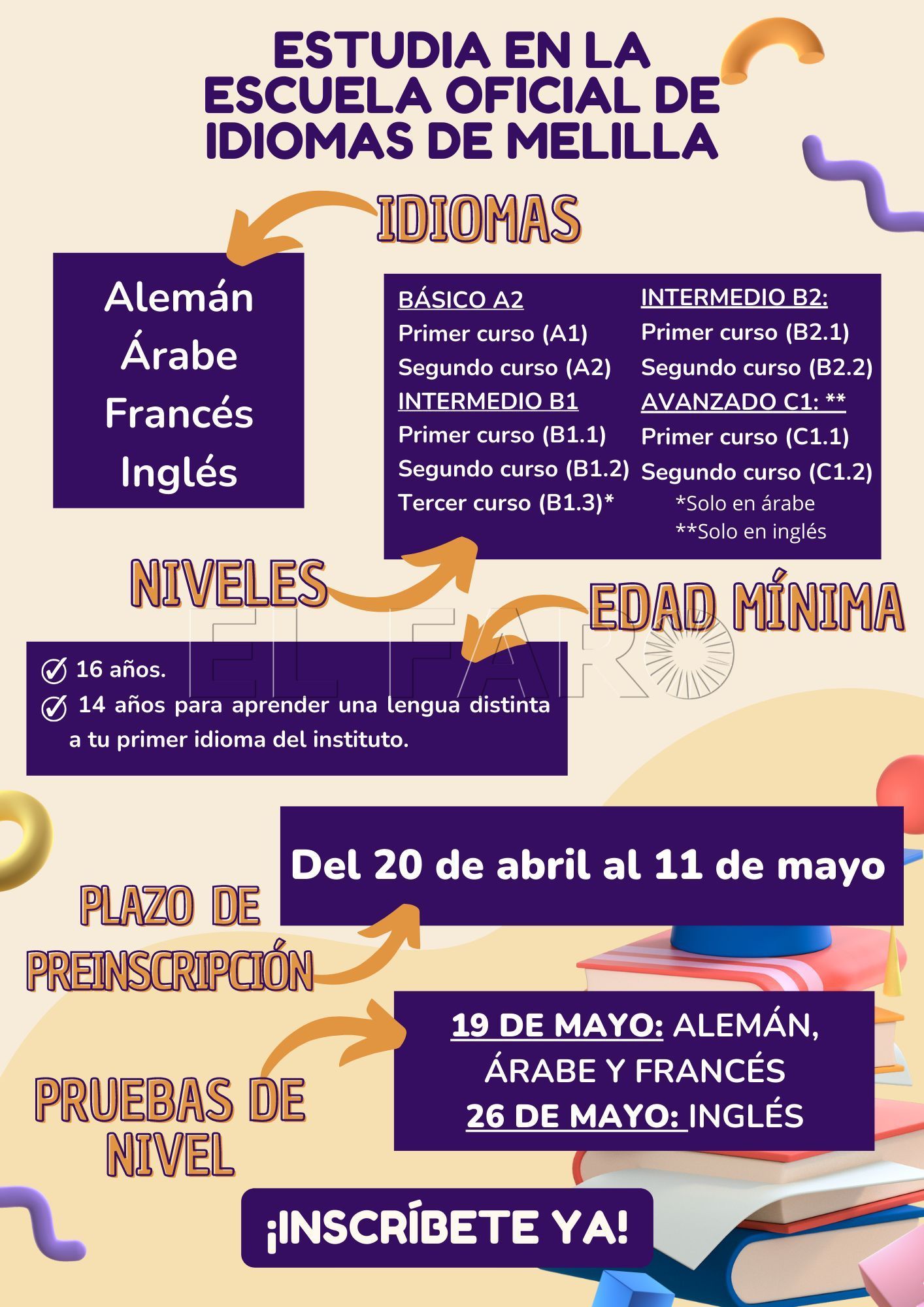 Comienza el plazo de preinscripción en la Escuela Oficial de Idiomas de Melilla