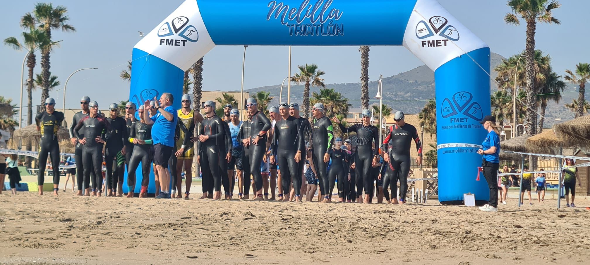 Luismi Ruiz y Paula Prieto, ganadores del Acuatlón TriMelilla 2023